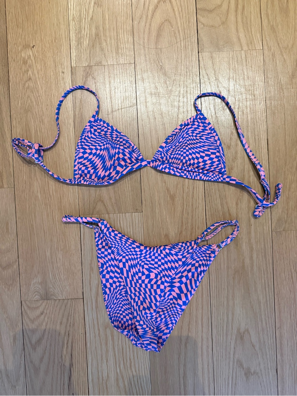 oneone swimwear triangle bikini - kaleidoscope print S/M